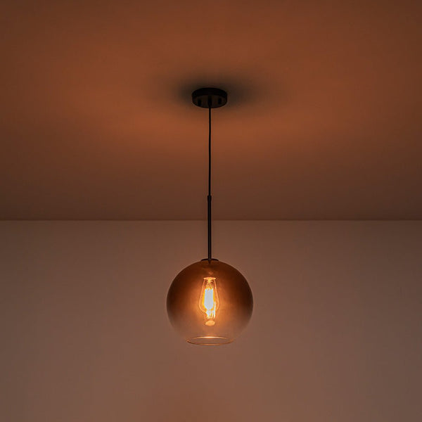 Chandelierias - Single - Light Sculptural Glass Globe Pendant - Pendant - Black & Gradient Glass -