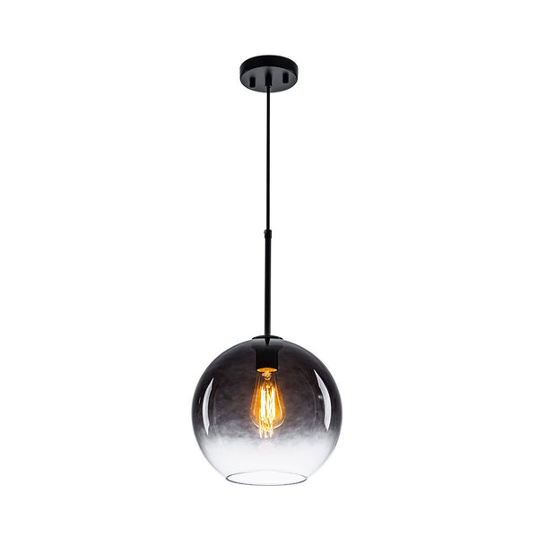 Chandelierias - Single - Light Sculptural Glass Globe Pendant - Pendant - Black & Gradient Glass -