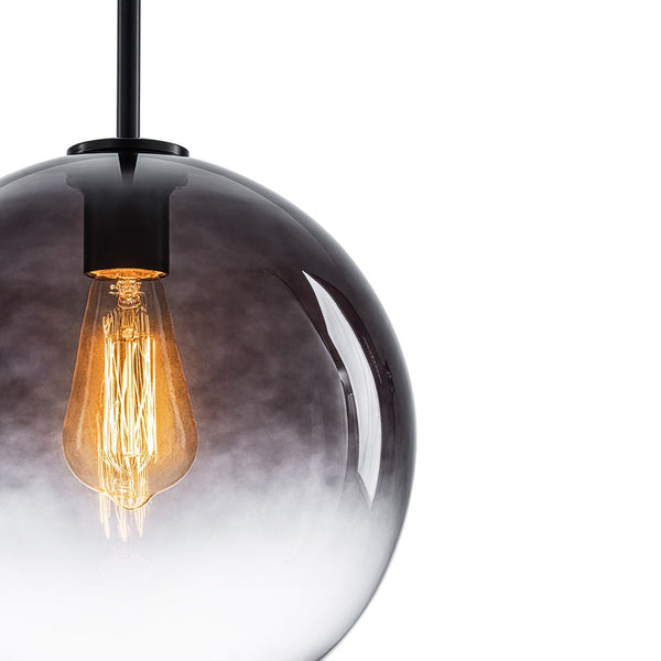Chandelierias - Single - Light Sculptural Glass Globe Pendant - Pendant - Black & Gradient Glass -