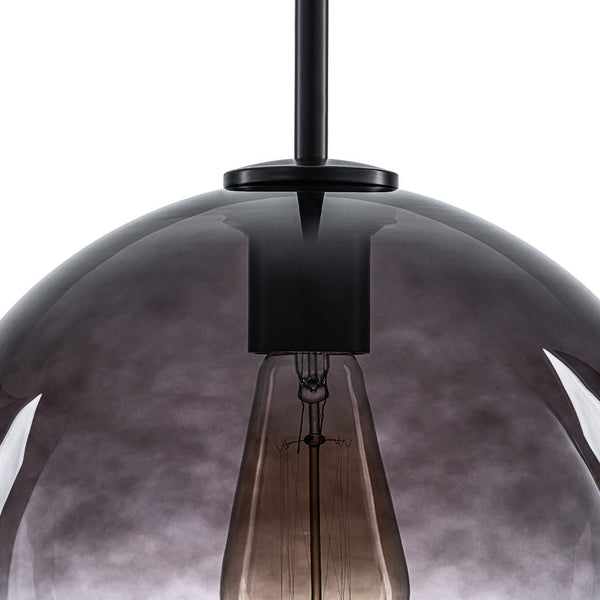 Chandelierias - Single - Light Sculptural Glass Globe Pendant - Pendant - Black & Gradient Glass -