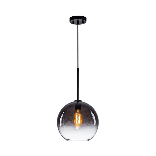 Chandelierias - Single - Light Sculptural Glass Globe Pendant - Pendant - Black & Gradient Glass -