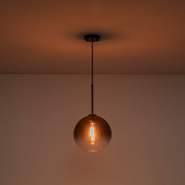Chandelierias - Single - Light Sculptural Glass Globe Pendant - Pendant - Black & Gradient Glass -