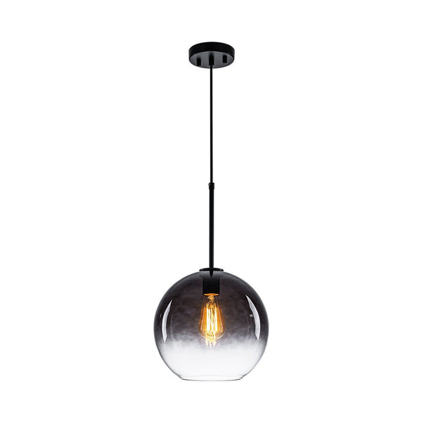 Chandelierias - Single - Light Sculptural Glass Globe Pendant - Pendant - Black & Gradient Glass -