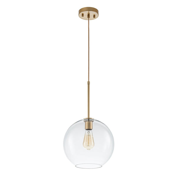 Chandelierias - Single - Light Sculptural Glass Globe Pendant - Pendant - Brass -