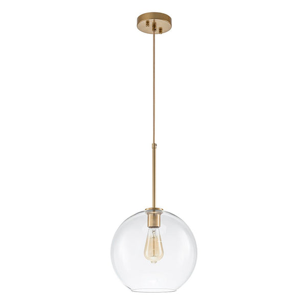 Chandelierias - Single - Light Sculptural Glass Globe Pendant - Pendant - Brass -