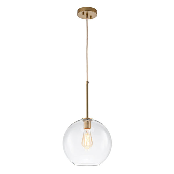 Chandelierias - Single - Light Sculptural Glass Globe Pendant - Pendant - Brass -
