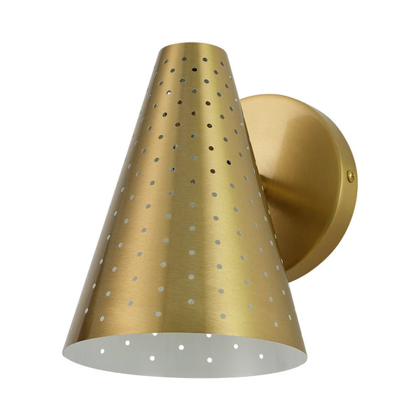 Chandelierias - Sleek Modern 1 - Light Cone - Shaped Perforated Metal Wall Sconce - Wall Light - Nickel -