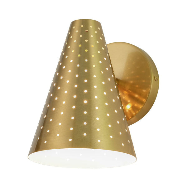 Chandelierias - Sleek Modern 1 - Light Cone - Shaped Perforated Metal Wall Sconce - Wall Light - Nickel -