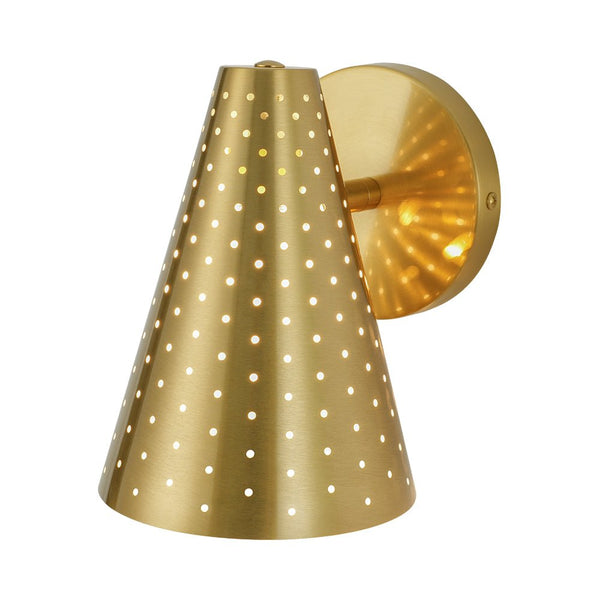 Chandelierias - Sleek Modern 1 - Light Cone - Shaped Perforated Metal Wall Sconce - Wall Light - Nickel -