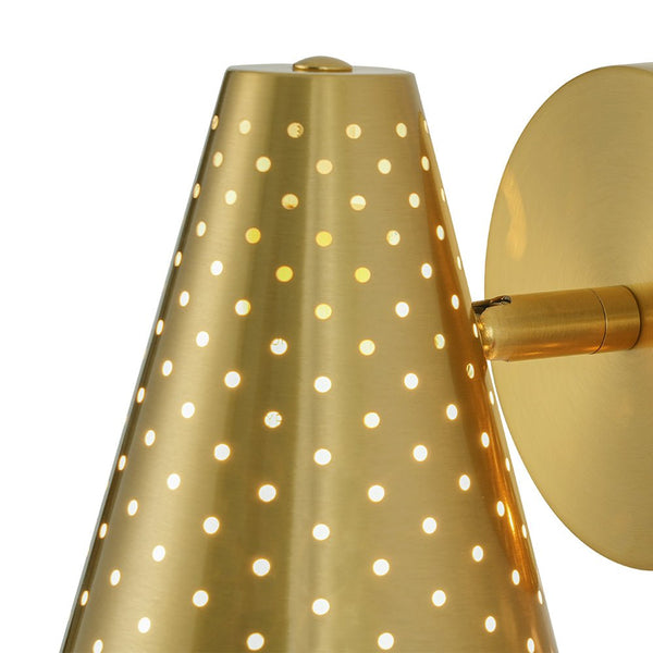 Chandelierias - Sleek Modern 1 - Light Cone - Shaped Perforated Metal Wall Sconce - Wall Light - Nickel -