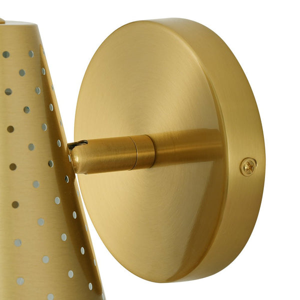 Chandelierias - Sleek Modern 1 - Light Cone - Shaped Perforated Metal Wall Sconce - Wall Light - Nickel -