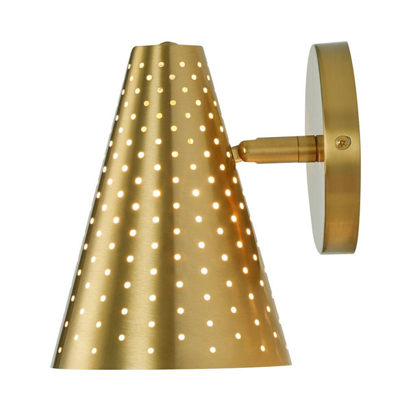 Chandelierias - Sleek Modern 1 - Light Cone - Shaped Perforated Metal Wall Sconce - Wall Light - Nickel -