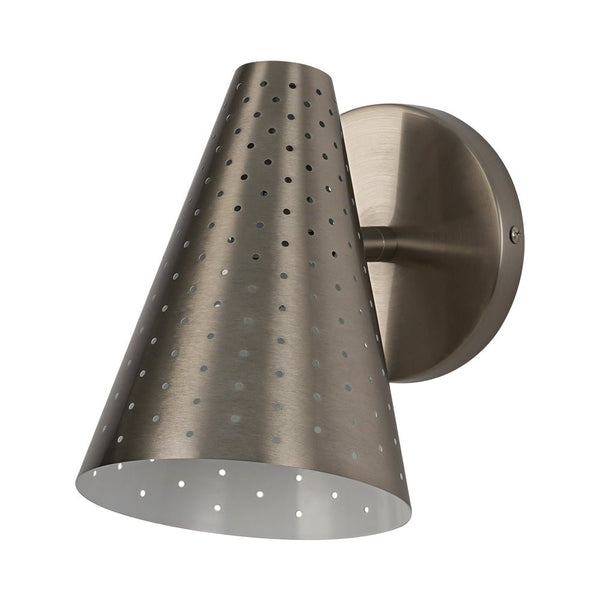 Chandelierias - Sleek Modern 1 - Light Cone - Shaped Perforated Metal Wall Sconce - Wall Light - Nickel -