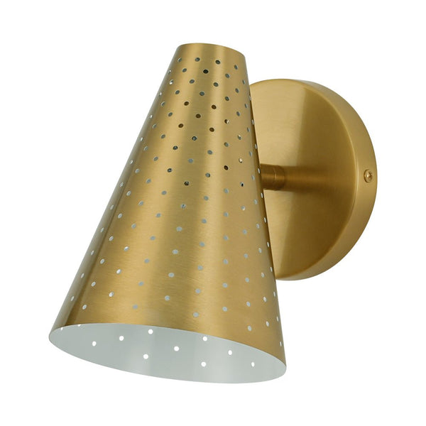 Chandelierias - Sleek Modern 1 - Light Cone - Shaped Perforated Metal Wall Sconce - Wall Light - Nickel -
