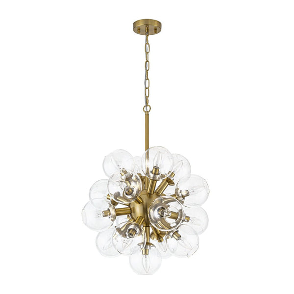 Chandelierias - Sleek Modern 17 - Light Hand - blown Glass Firework Sphere Chandelier - Chandeliers - Brushed Brass -