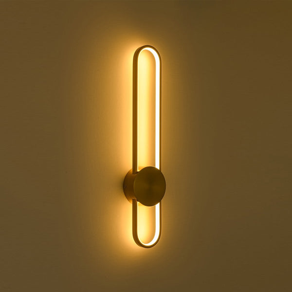 Chandelierias-Sleek Modern Oblong Dimmable LED Wall Sconce-Wall Light-Brass-