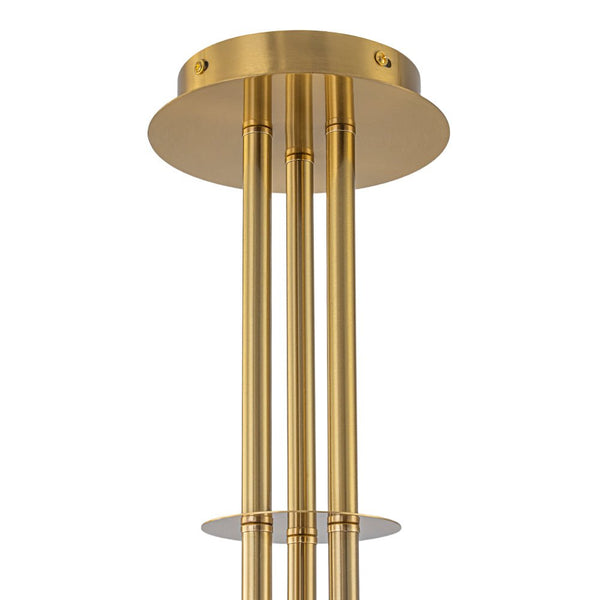 Chandelierias - Stylish Modern 9 - Light Branch Glass Globe Semi Flush Mount - Semi Flush - Brass -