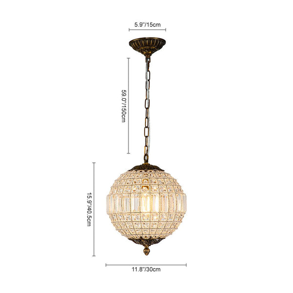 Chandelierias - Timeless 1 - Light Luxury Crystal Orb Pendant - Pendant -