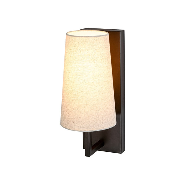 Chandelierias-Transitional 1-Light Slim Tapered Linen Fabric Wall Sconce-Wall Light-Oil-rubbed Bronze-