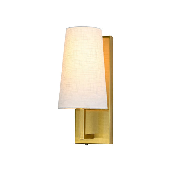 Chandelierias-Transitional 1-Light Slim Tapered Linen Fabric Wall Sconce-Wall Light-Oil-rubbed Bronze-