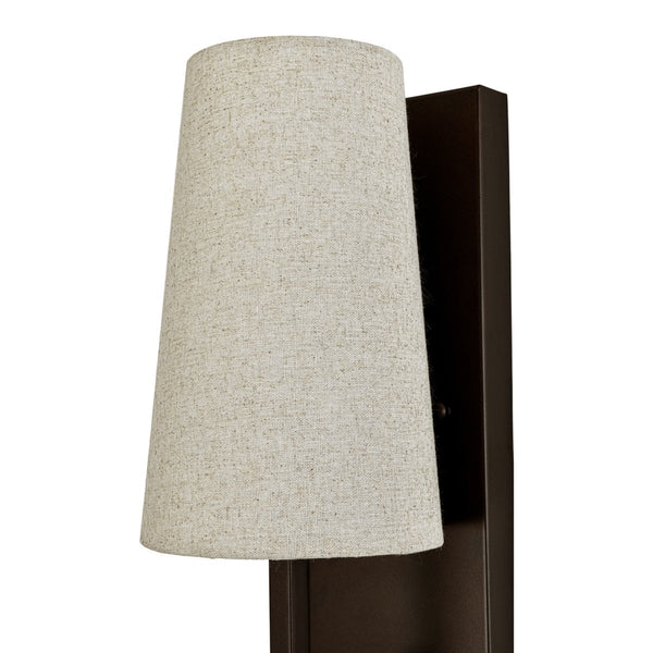 Chandelierias-Transitional 1-Light Slim Tapered Linen Fabric Wall Sconce-Wall Light-Oil-rubbed Bronze-