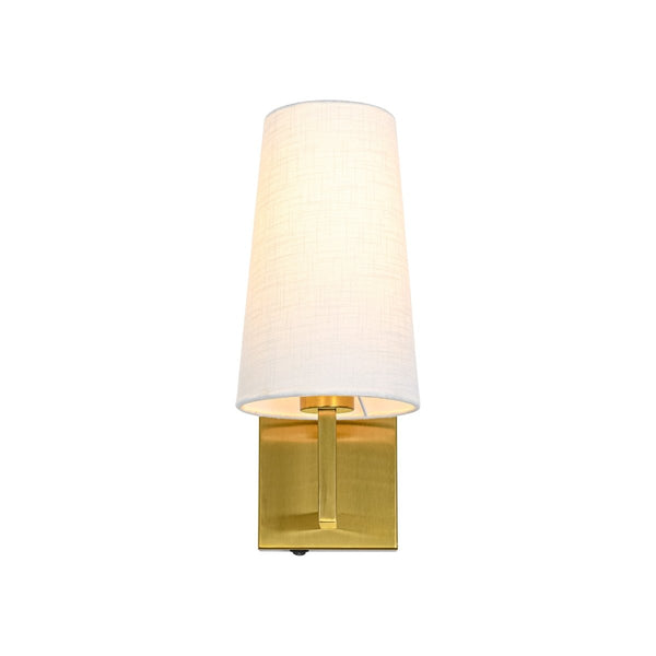 Chandelierias-Transitional 1-Light Slim Tapered Linen Fabric Wall Sconce-Wall Light-Oil-rubbed Bronze-