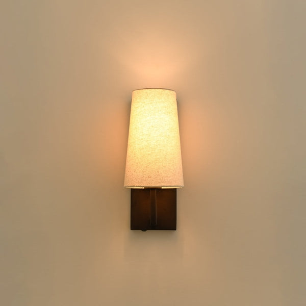 Chandelierias-Transitional 1-Light Slim Tapered Linen Fabric Wall Sconce-Wall Light-Oil-rubbed Bronze-