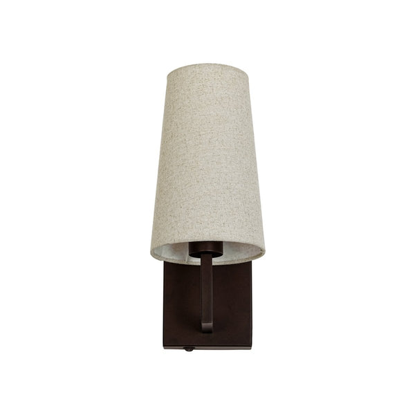 Chandelierias-Transitional 1-Light Slim Tapered Linen Fabric Wall Sconce-Wall Light-Oil-rubbed Bronze-