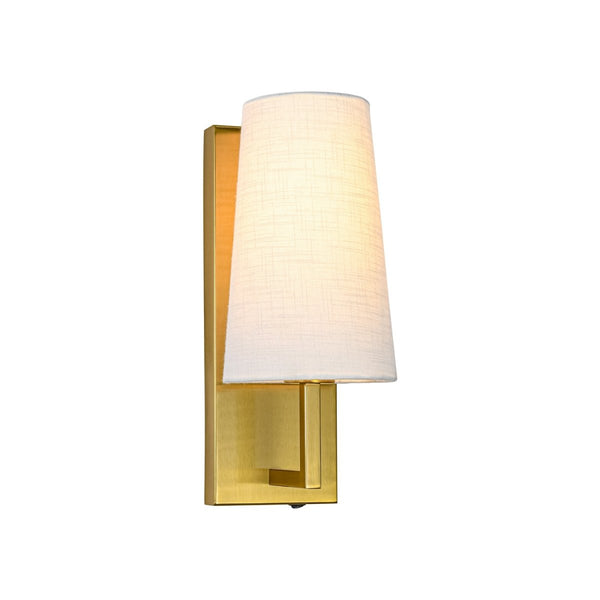 Chandelierias-Transitional 1-Light Slim Tapered Linen Fabric Wall Sconce-Wall Light-Oil-rubbed Bronze-