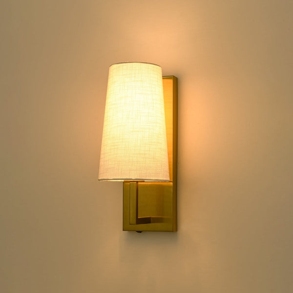 Chandelierias-Transitional 1-Light Slim Tapered Linen Fabric Wall Sconce-Wall Light-Oil-rubbed Bronze-