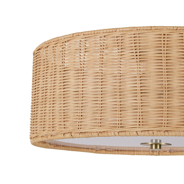Chandelierias-Tropical Hand-woven 3-Light Rattan Drum Semi-flush Mount-Semi Flush-Brass-2-Pack