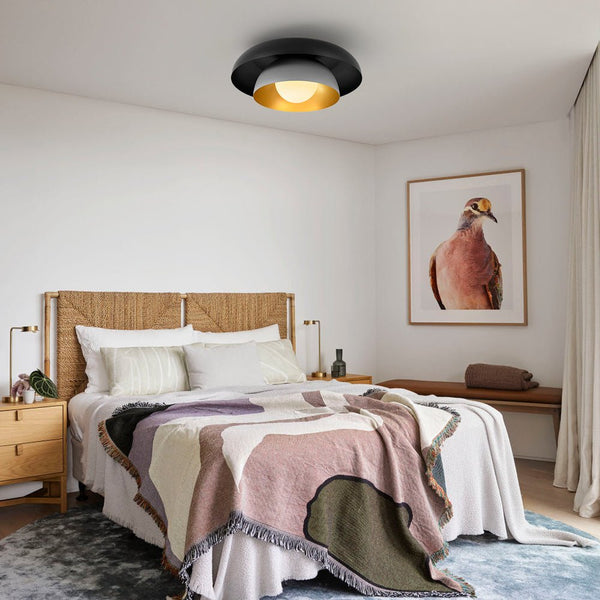 Chandelierias - Ultra Modern 1 - Light Tiered Saucer Flush Mount Ceiling Light - Flush Mount - Black & Gray -