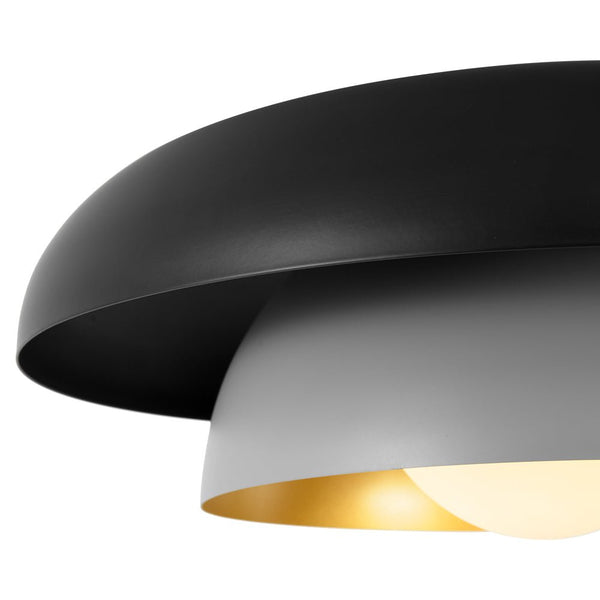 Chandelierias - Ultra Modern 1 - Light Tiered Saucer Flush Mount Ceiling Light - Flush Mount - Black & Gray -