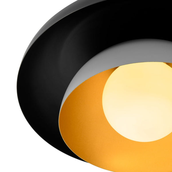 Chandelierias - Ultra Modern 1 - Light Tiered Saucer Flush Mount Ceiling Light - Flush Mount - Black & Gray -