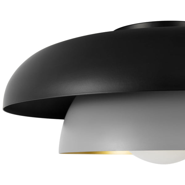 Chandelierias - Ultra Modern 1 - Light Tiered Saucer Flush Mount Ceiling Light - Flush Mount - Black & Gray -