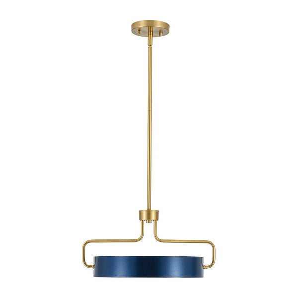 Chandelierias - Ultra Modern Dimmable LED Geometric Drum Pendant - Pendants - Blue & Brass -
