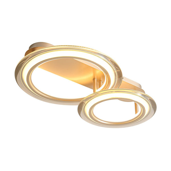 Chandelierias - Ultra - modern Dual - ring Dimmable LED Semi - flush Mount - Semi Flush - Light Gold -