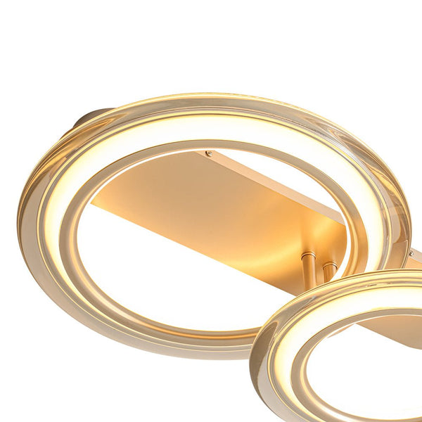 Chandelierias - Ultra - modern Dual - ring Dimmable LED Semi - flush Mount - Semi Flush - Light Gold -