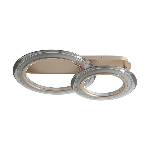 Chandelierias - Ultra - modern Dual - ring Dimmable LED Semi - flush Mount - Semi Flush - Light Gold -