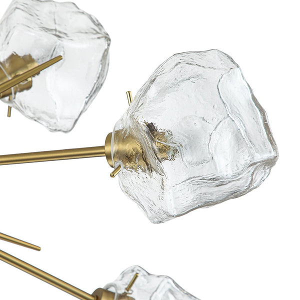 Chandelierias-Unique 12-Light Melting Ice Glass Cube Sputnik Chandelier-Chandeliers-Brass-12 Bulbs