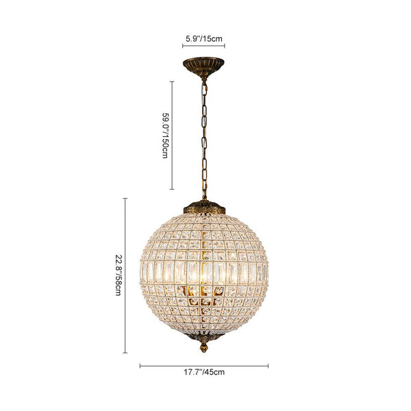 Chandelierias - Unique 3 - Light Luxury Crystal Accents Globe Pendant - Chandelier -