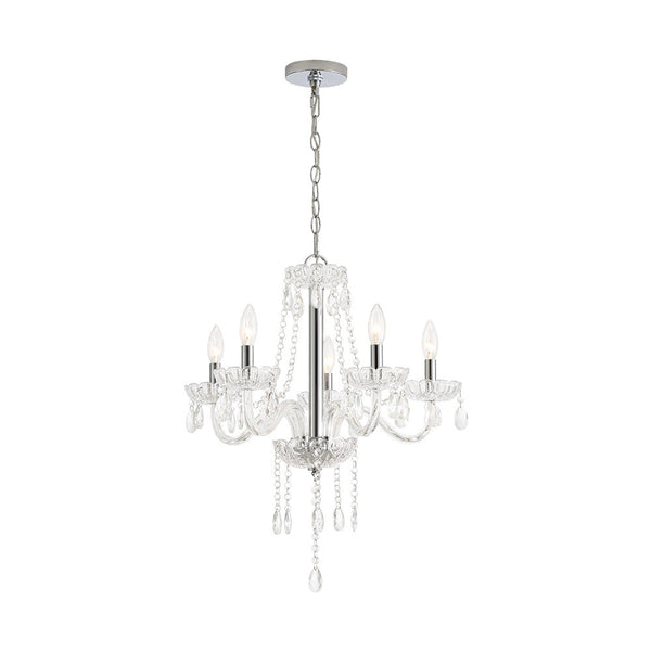 Chandelierias - Vintage 5 - Light Tassel Crystal Chandelier - Chandelier - Chrome -
