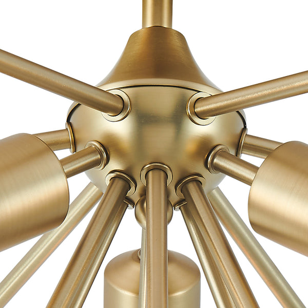 3-Light Gold Sputnik Semi Flush Mount
