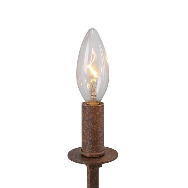 4-Light Drum Distressed White Wood Chandelier
