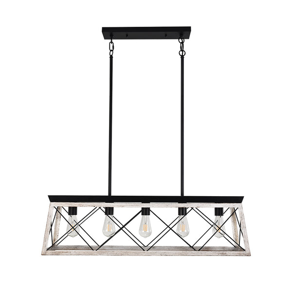 5-Light Rectangular Kitchen Island Chandelier