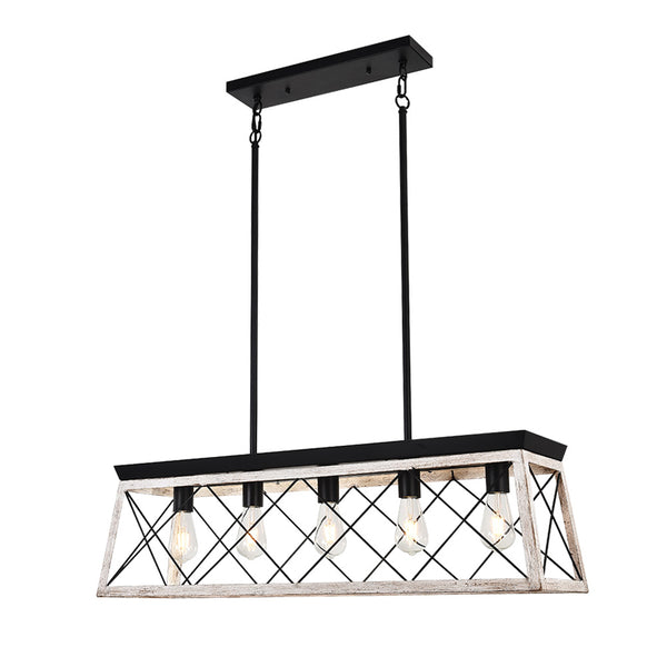 5-Light Rectangular Kitchen Island Chandelier