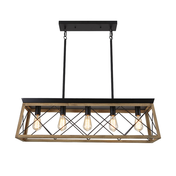 5-Light Rectangular Kitchen Island Chandelier