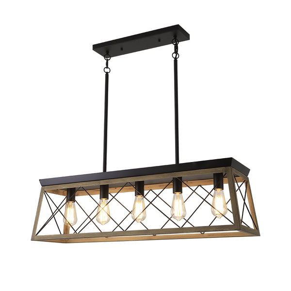 5-Light Rectangular Kitchen Island Chandelier
