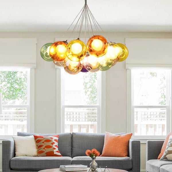 Modern Multi-Color Cluster Bubble Chandelier