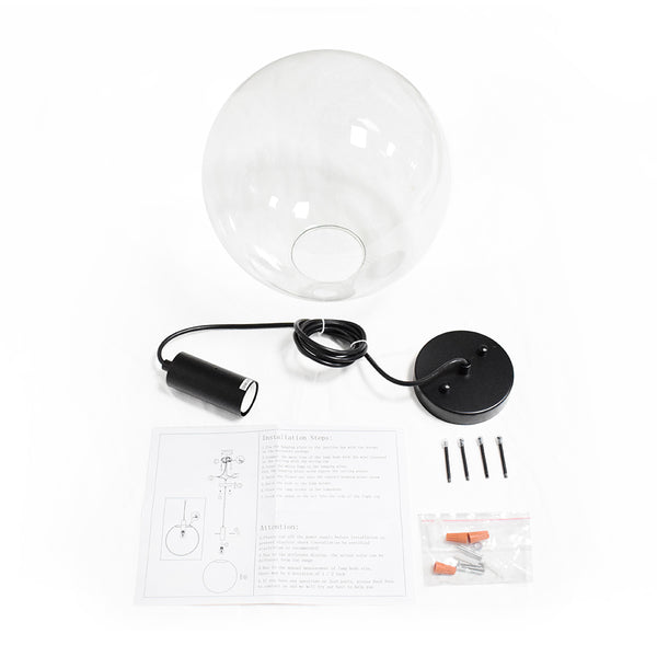 Contemporary 1-light Glass Globe Pendant Light